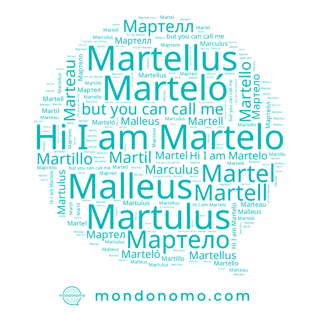 name Martello, name Мартело, name Martel, name Martulus, name Martil, name Martillo, name Martell, name Мартел, name Marculus, name Malleus, name Martelo, name Marteau, name Martellus, name Marteló