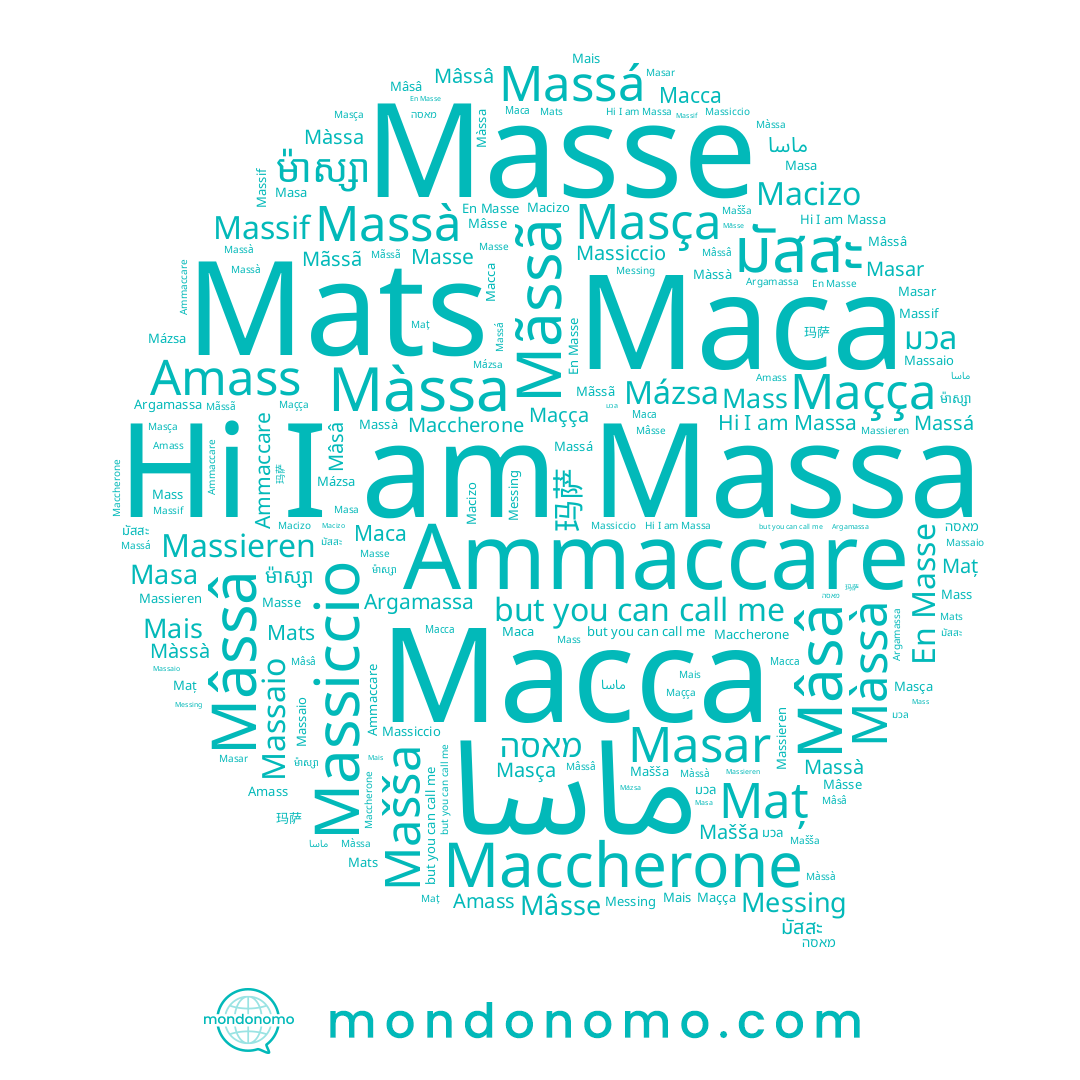 name Màssa, name Masar, name Massà, name Mãssã, name Massieren, name Mâssâ, name 玛萨, name Messing, name Massiccio, name Масса, name ماسا, name Mats, name Masa, name Mašša, name Maț, name Mâsâ, name Masse, name Maçça, name Amass, name Massá, name Maccherone, name Massa, name มัสสะ, name Màssà, name Masça, name Macizo, name Mass, name מאסה, name Ammaccare, name มวล, name Mais, name Mâsse, name Massaio