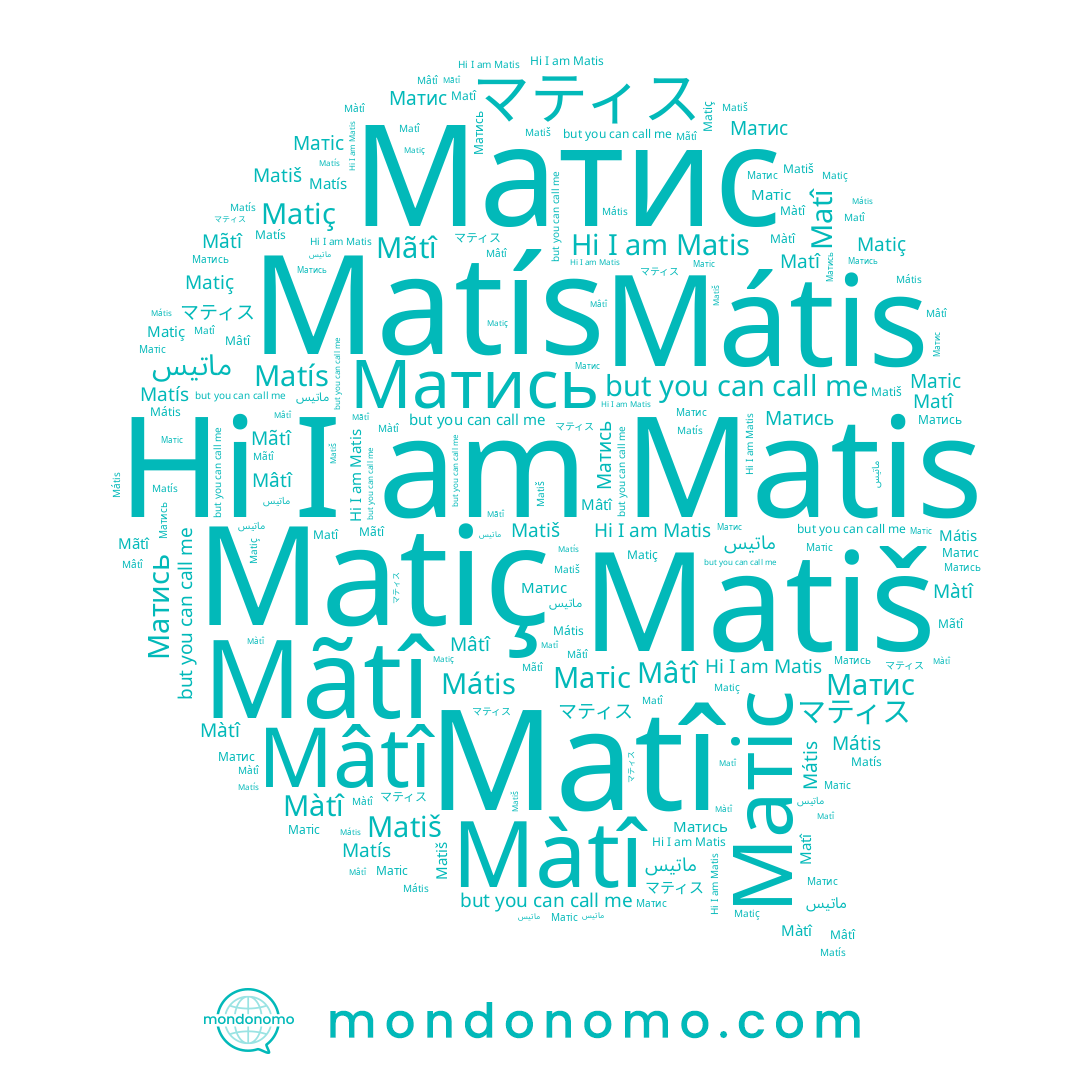 name Matiç, name Màtî, name Matís, name Matis, name Матис, name Mãtî, name マティス, name Mátis, name Mâtî, name Матись, name Matiš, name Matî, name Матіс