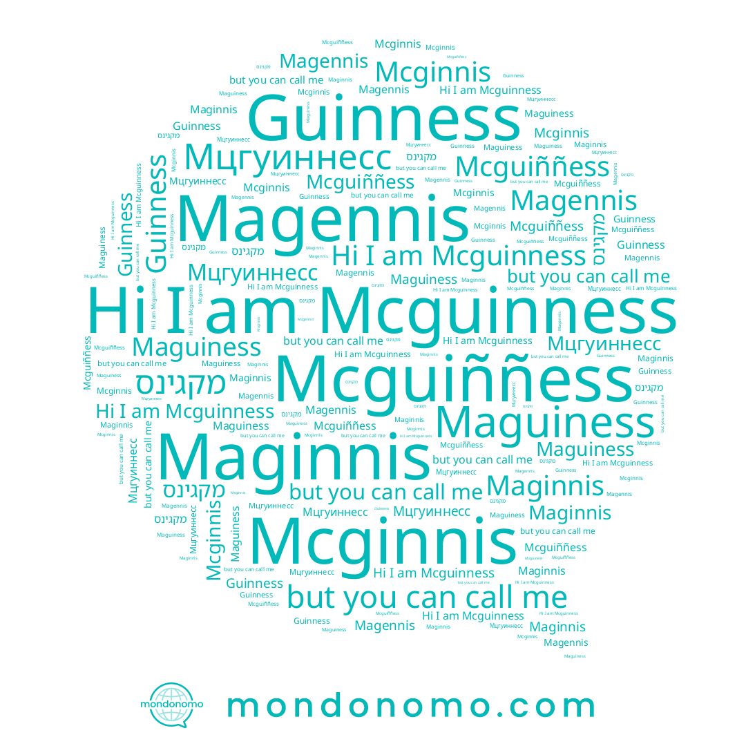 name מקגינס, name Мцгуиннесс, name Maginnis, name Mcginnis, name Maguiness, name Mcguiññess, name Mcguinness, name Guinness, name Magennis