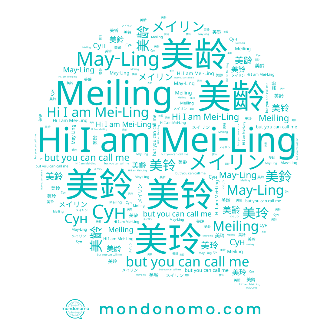 name Meiling, name 美龄, name 美齡, name Mei-Ling, name メイリン, name May-Ling, name 美玲, name 美铃, name 美鈴