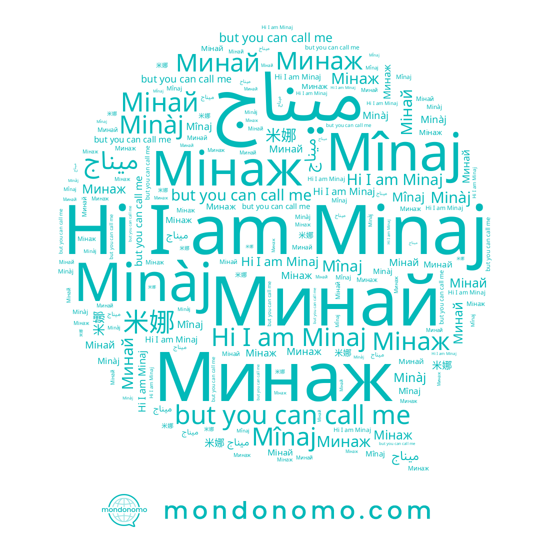 name Минай, name Mînaj, name Минаж, name Мінай, name Minaj, name Minàj, name 米娜