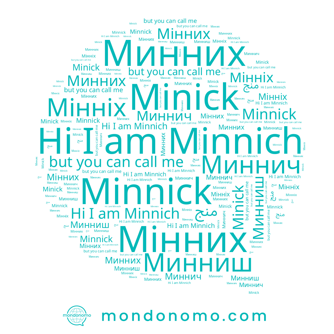 name Minnich, name Мінних, name Minick, name Minnick, name منج, name Минних, name Мінніх, name Миннич, name Минниш