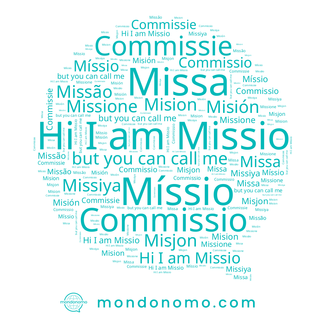 name Missa, name Missio, name Míssio, name Missione