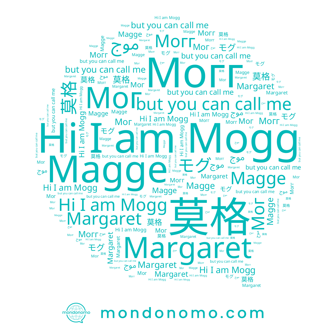 name Margaret, name Могг, name 莫格, name موج, name Mogg, name モグ, name Magge