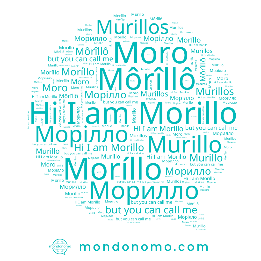 name Moríllo, name Морилло, name Morillo, name Murillos, name Морілло, name Môrîllô, name Moro, name Murillo