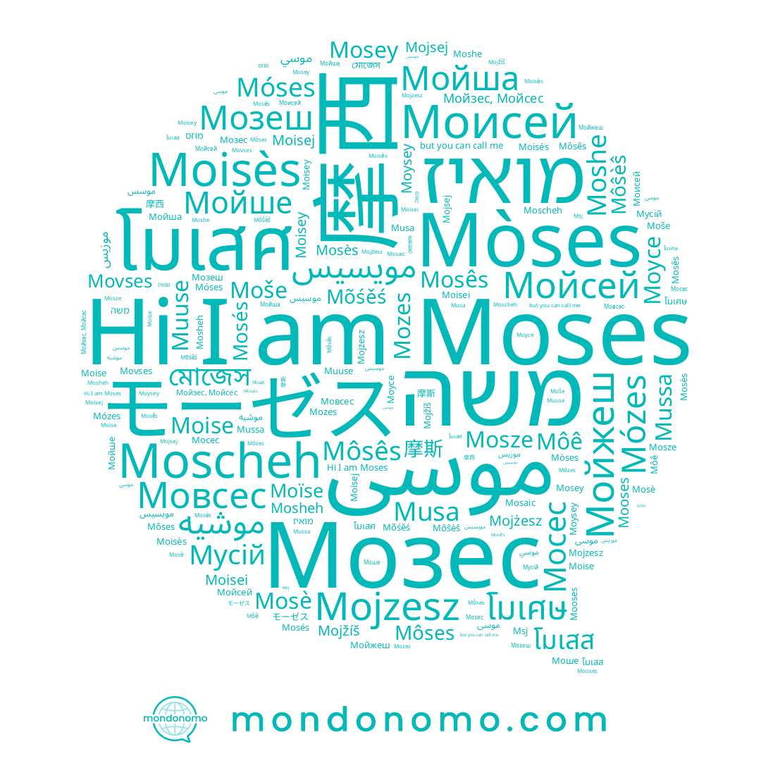 name Moisej, name Môses, name Mojżesz, name Moisés, name Мозес, name Мовсес, name موسى, name Moïse, name Mosey, name Моисей, name Mojsej, name Моше, name Moisès, name Mosze, name Môê, name Muuse, name Мойзес, Мойсес, name Movses, name משה, name Moscheh, name Мойжеш, name Moses, name Мойсей, name Мосес, name Môŝèŝ, name Mojzesz, name Mussa, name Мозеш, name מואיז, name מוזס, name 摩西, name Moysey, name Mojžíš, name Moise, name Moisey, name Mõśěś, name Moše, name Mózes, name Moshe, name Mosés, name Mozes, name Musa, name Mooses, name Мойша, name Môsês, name Мойше, name Mosè, name Mosès, name Mòses, name Móses, name Moyce, name Mosês, name Moisei, name Мусій, name Mosheh