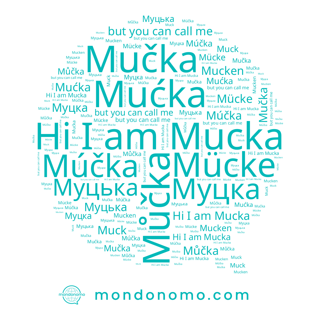 name Muck, name Mučka, name Mućka, name Můčka, name Муцька, name Mucka, name Mücke, name Муцка, name Mucken