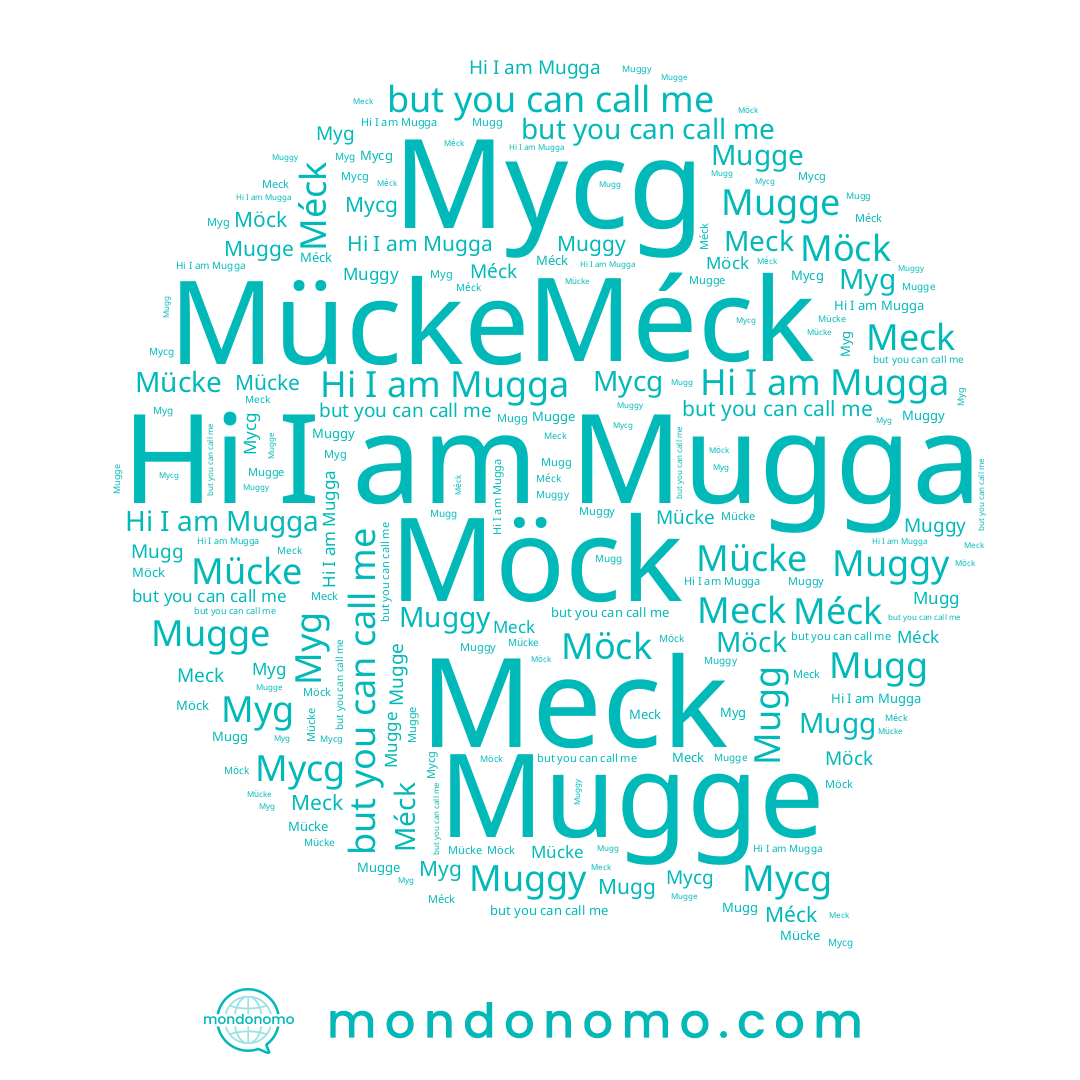 name Mugg, name Mycg, name Méck, name Möck, name Mugga, name Mücke, name Muggy, name Meck, name Mugge