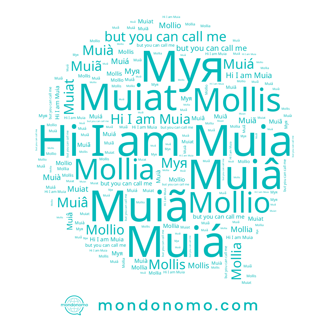name Muiat, name Mollio, name Muia, name Muià, name Muiá, name Muiã, name Mollia, name Muiâ, name Mollis