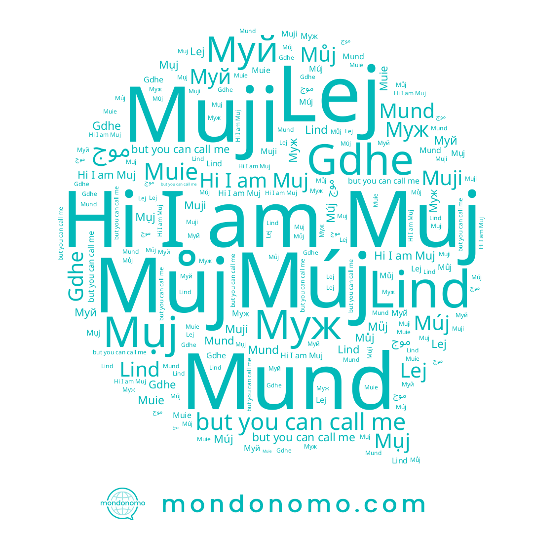 name Mụj, name Muj, name Mund, name Lej, name Muji, name Муй, name موج, name Lind, name Муж, name Múj, name Muie
