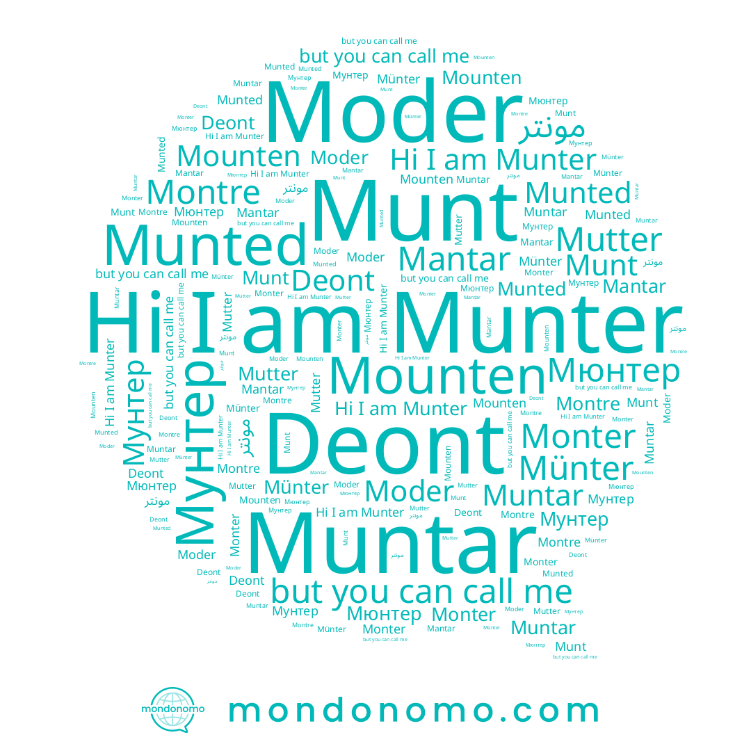name Muntar, name Montre, name Moder, name Munter, name Мунтер, name Deont, name Mounten, name Munt, name Mutter, name Munted, name Мюнтер, name Monter, name Münter, name Mantar