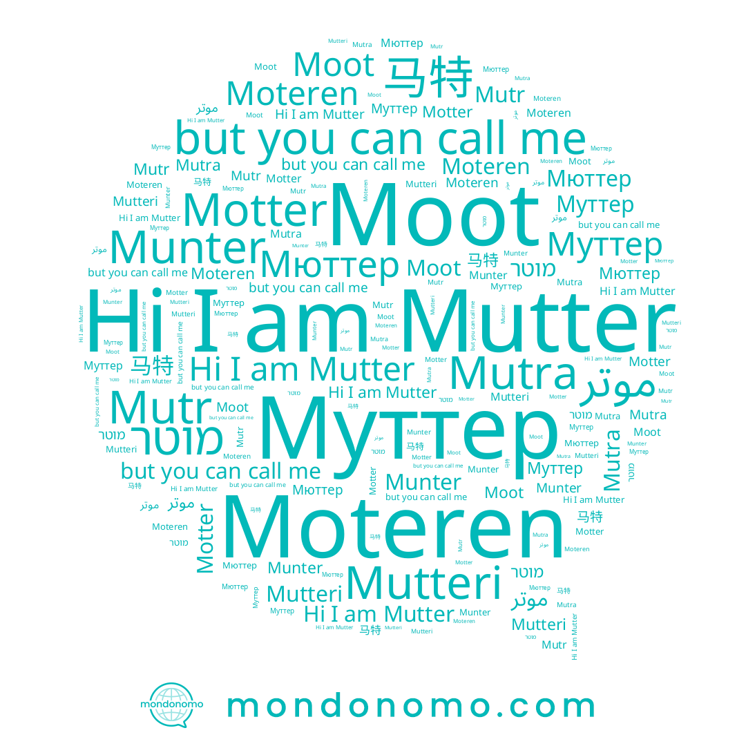 name Munter, name Мюттер, name Moot, name Mutr, name מוטר, name Motter, name Mutter, name Mutra, name Муттер, name 马特, name Moteren