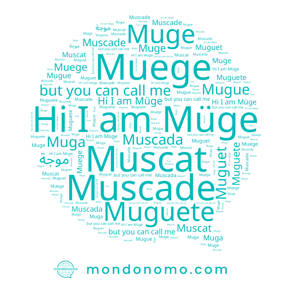 name موجة, name Muege, name Muscat, name Muscada, name Muga, name Muge, name Muguet, name Muguete, name Mugue, name Müge
