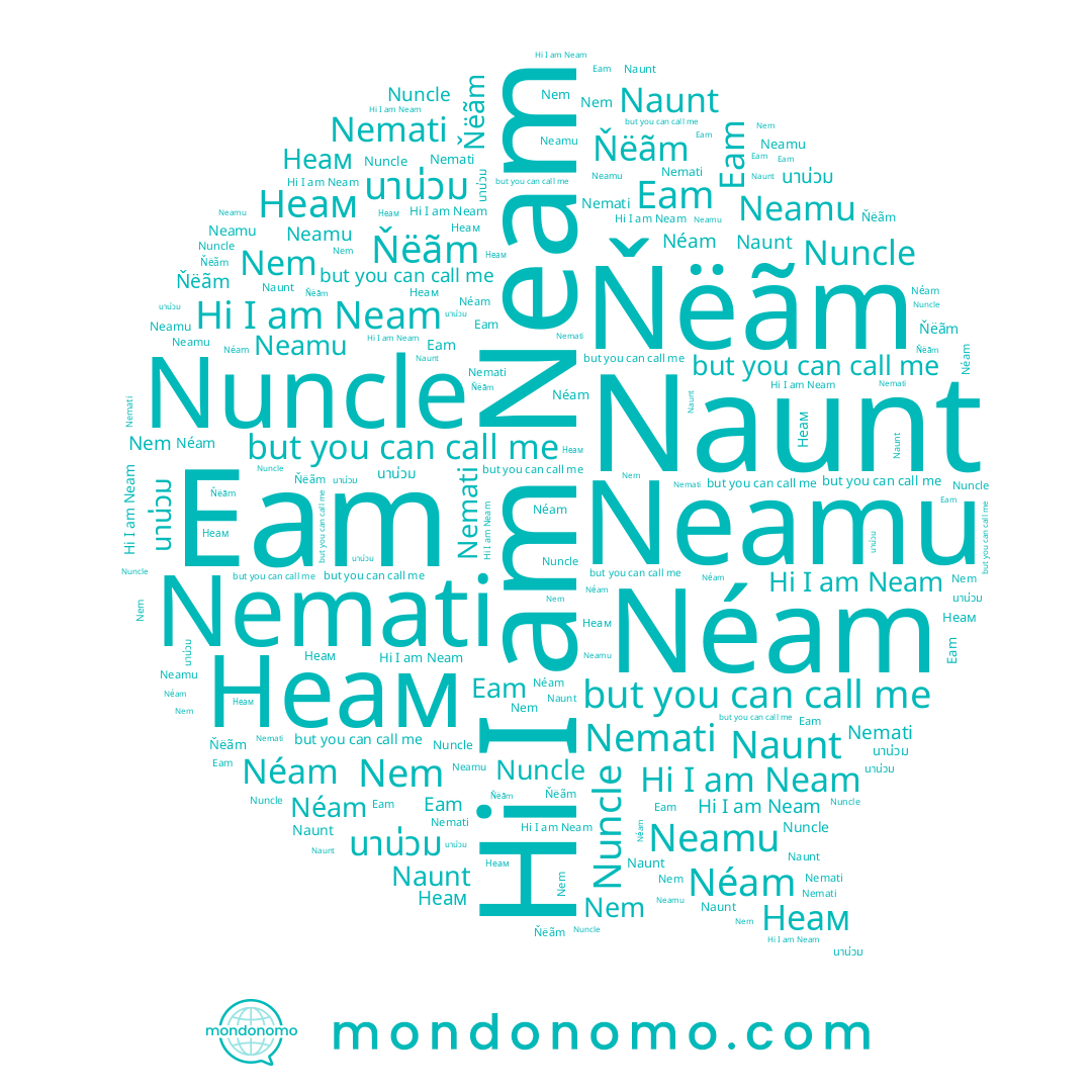 name Nem, name Néam, name Neamu, name Naunt, name Неам, name Ňëãm, name Neam, name Nemati, name Nuncle