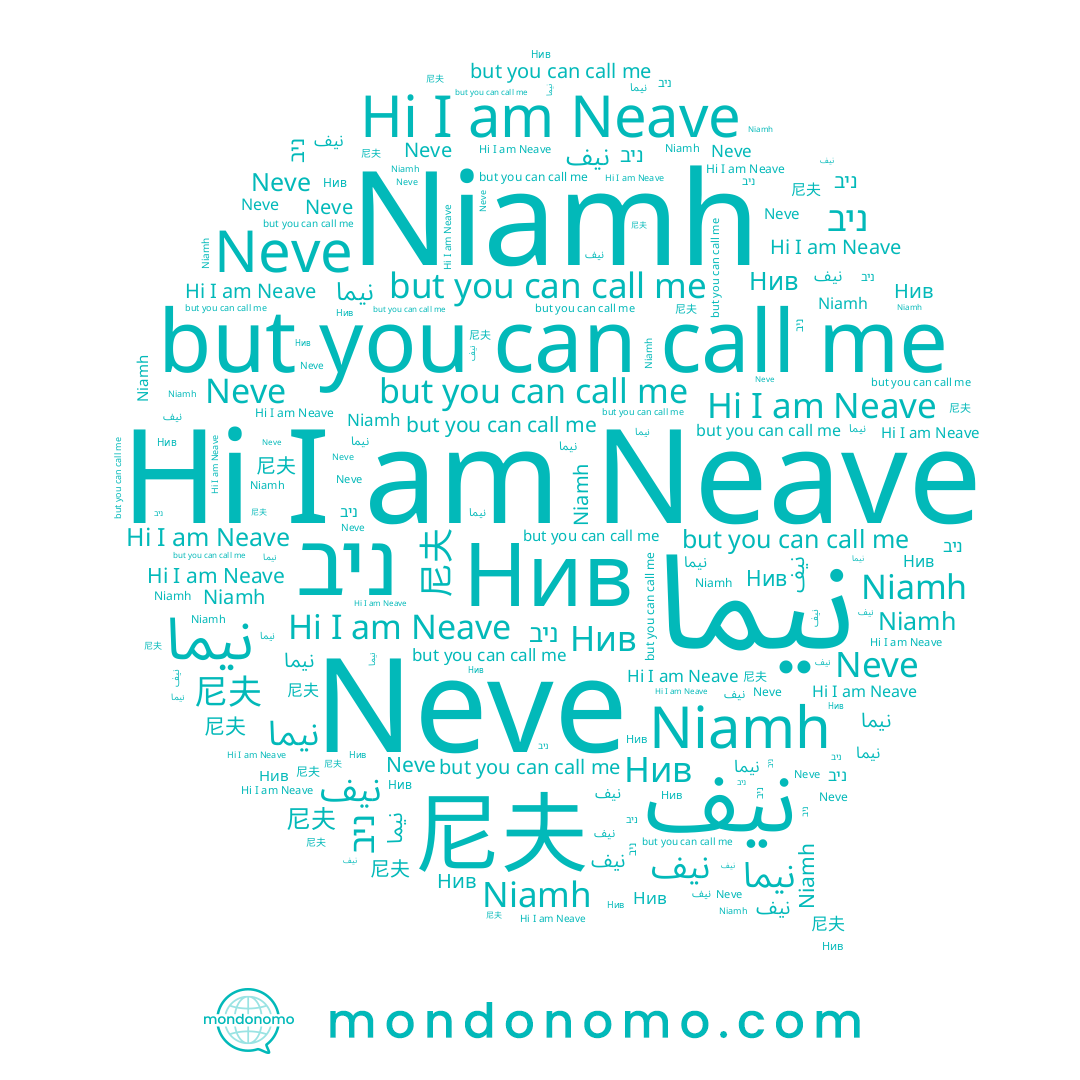 name Niamh, name 尼夫, name نيف, name Neve, name ניב, name Neave, name نيما
