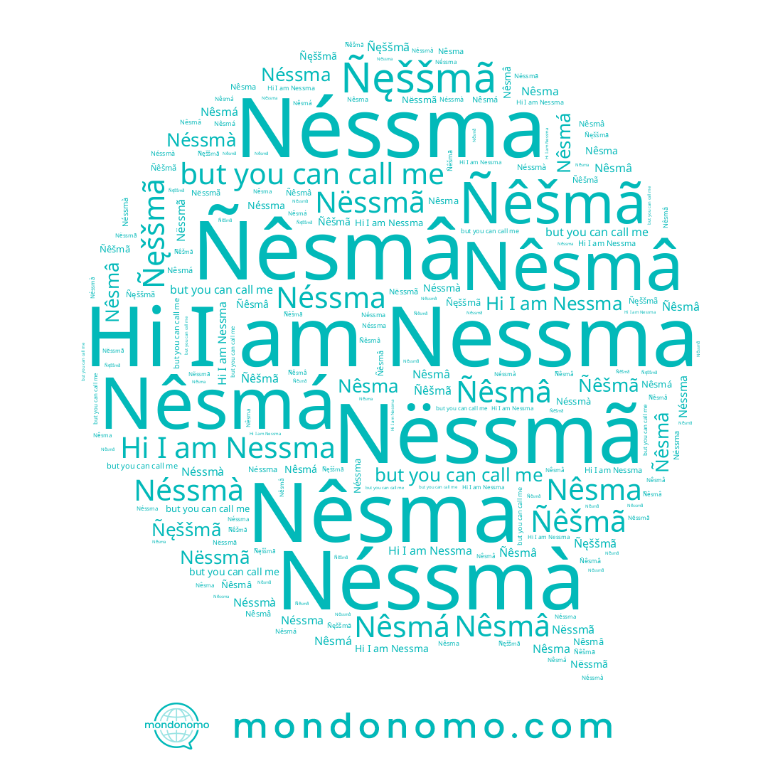 name Ñęššmã, name Nessma, name Ñêšmã, name Nêsmâ, name Ñêsmâ, name Néssma, name Nêsmá, name Nêsma, name Néssmà, name Nëssmã