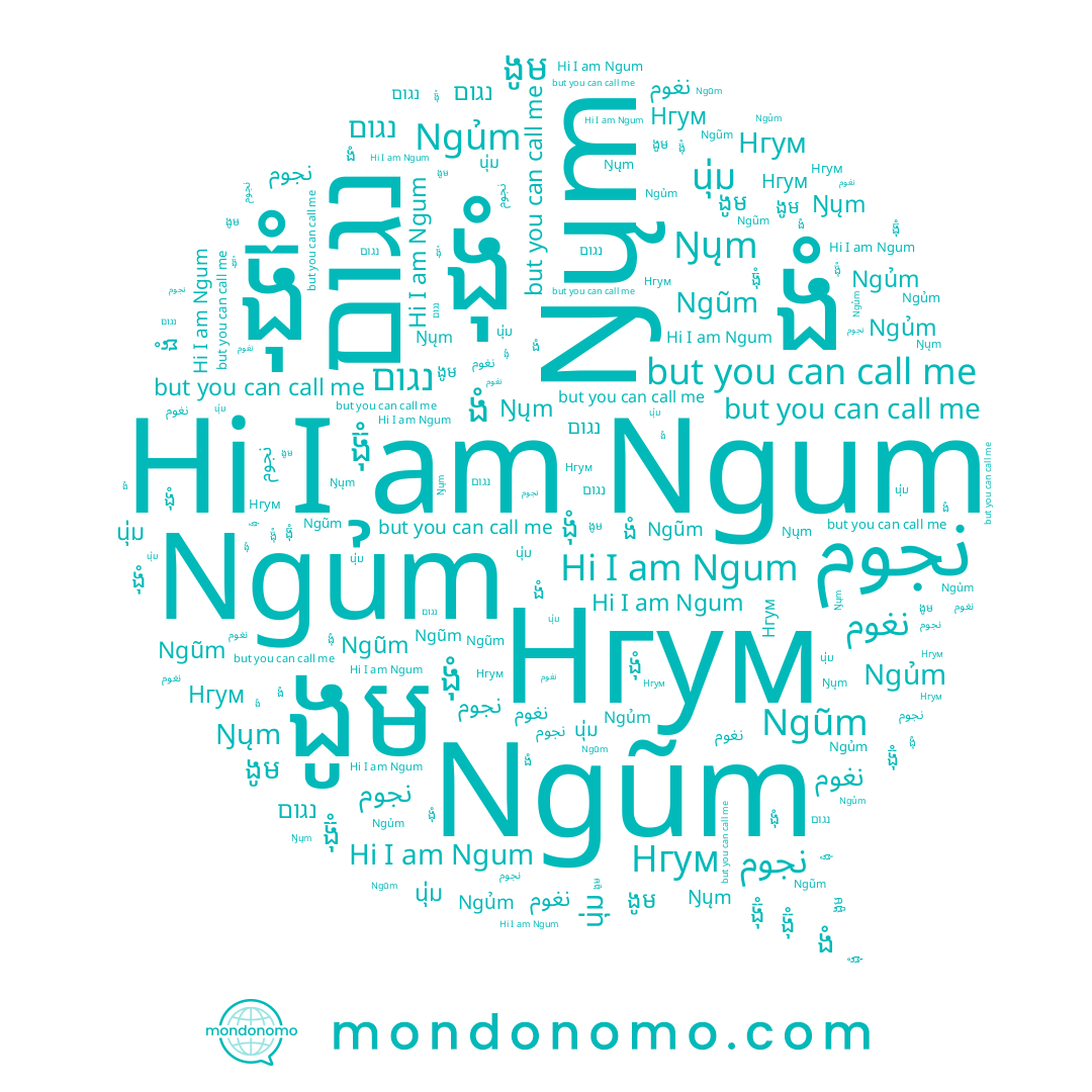 name Ngủm, name ង៊ុំ, name Ngum, name Нгум, name ងំ, name נגום, name ងុំ, name Ŋųm, name Ngũm, name نغوم, name ងូម