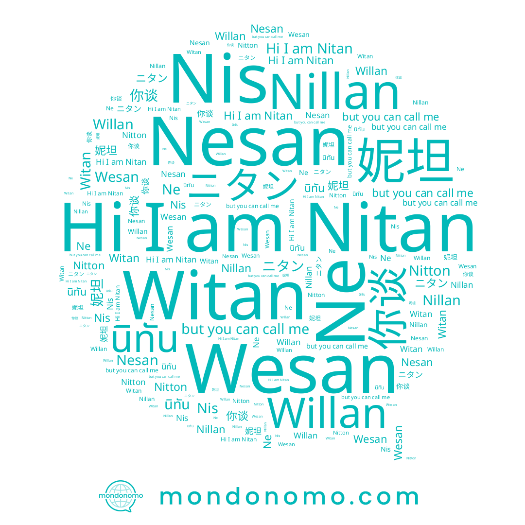 name 你谈, name Wesan, name Ne, name Nesan, name Nitan, name 铌郯, name Nillan, name Nis, name นิธาน, name ニタン, name นิทัน, name Witan, name 妮坦, name Willan