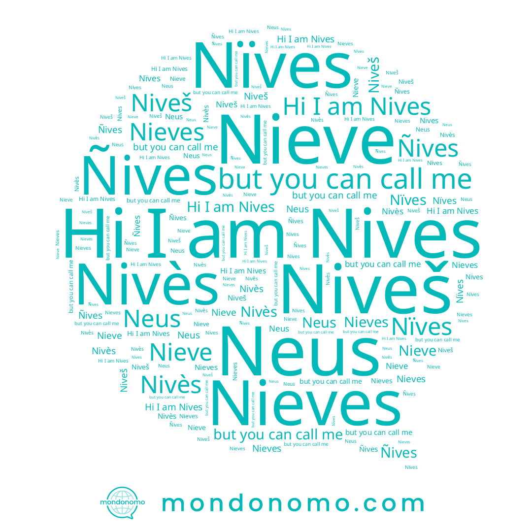 name Nieve, name Nives, name Nieves, name Nïves, name Niveš, name Nivès, name Neus, name Ñives