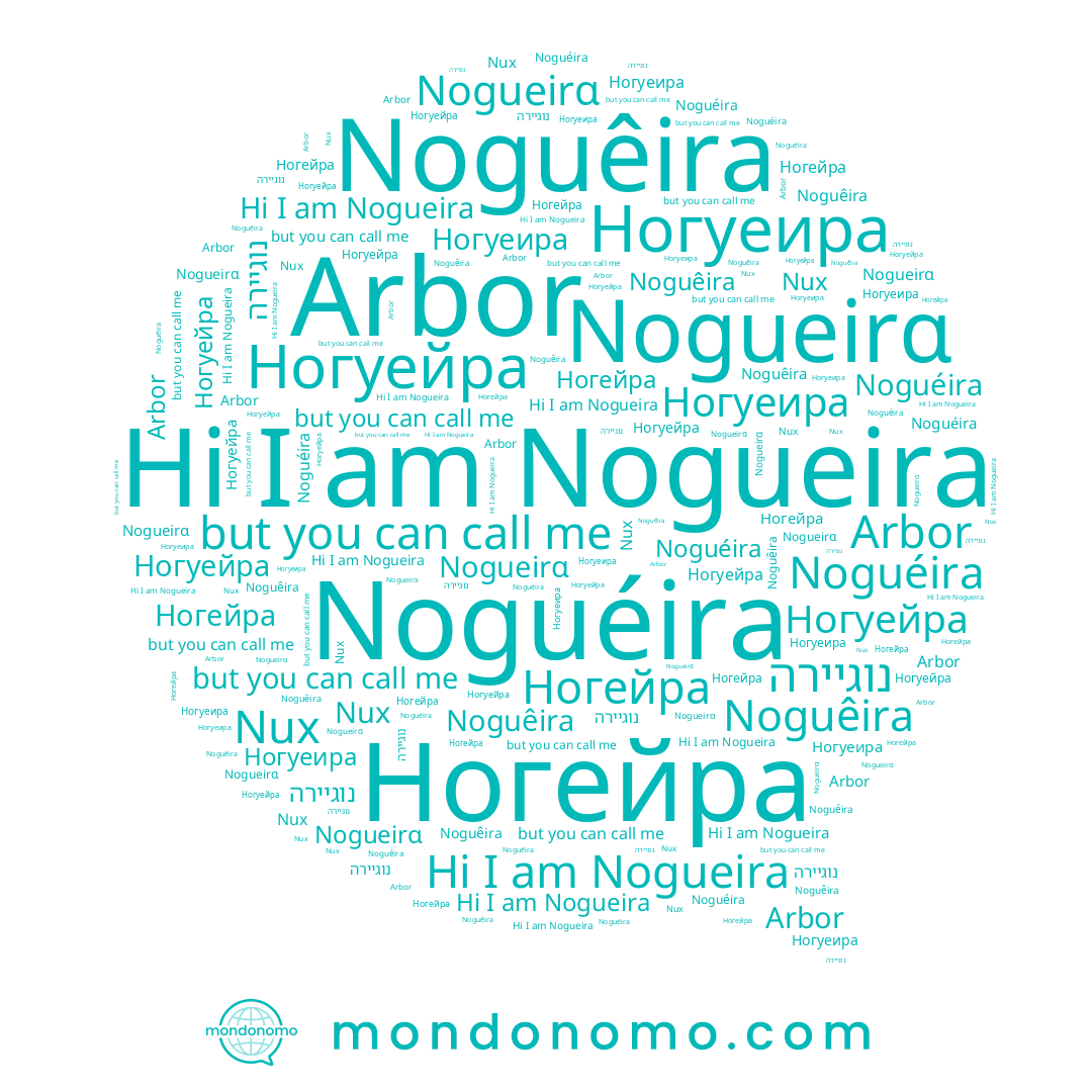 name Noguêira, name Ногуеира, name Nux, name נוגיירה, name Arbor, name Nogueira, name Noguéira, name Ногейра, name Ногуейра