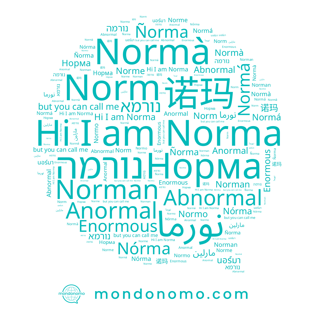 name Anormal, name Norme, name Nórma, name 诺玛, name נורמה, name Normá, name Норма, name นอร์มา, name Norm, name نورما, name Normà, name Norma, name Normo, name נורמא, name Norman, name Ñorma, name مارلين