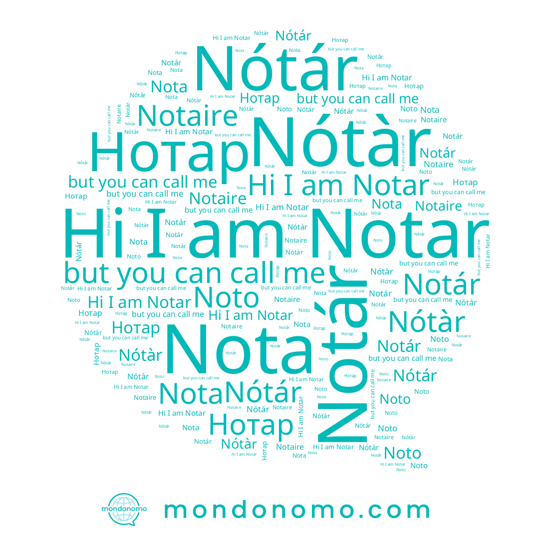 name Notar, name Nota, name Noto, name Nótár, name Nótàr, name Нотар