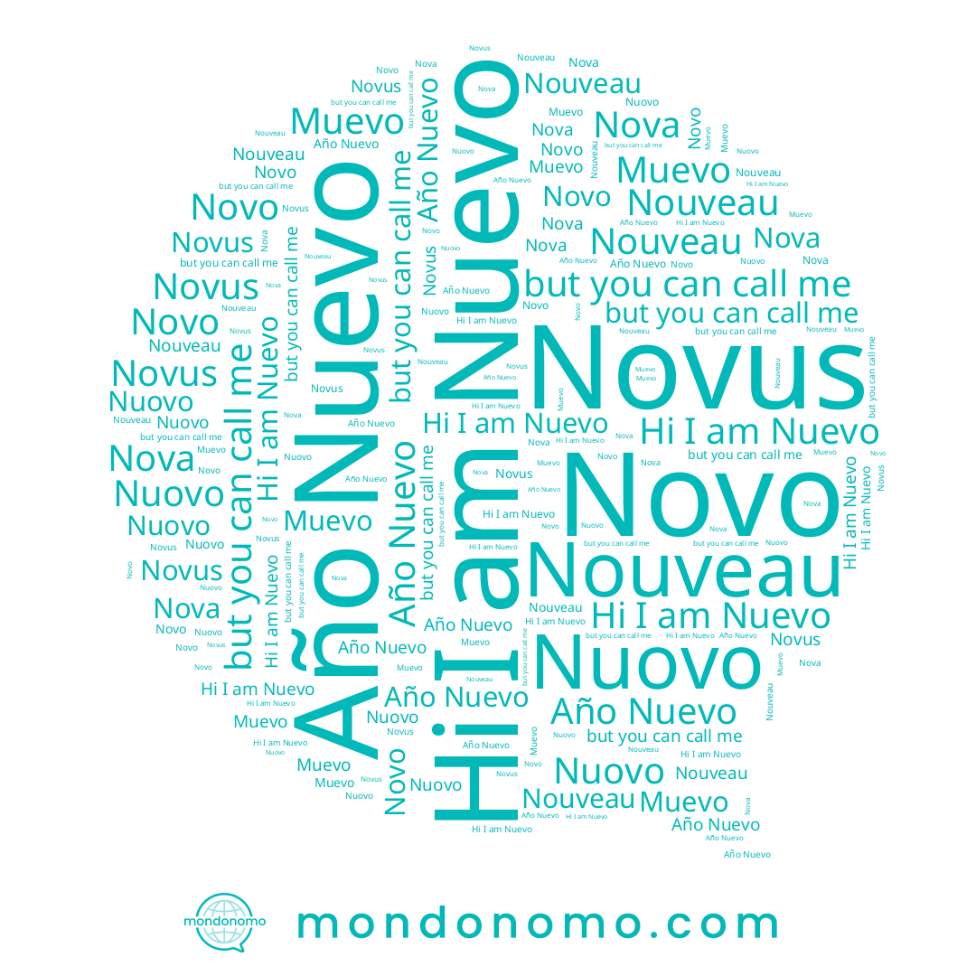 name Nova, name Año Nuevo, name Nuovo, name Novo, name Nouveau, name Muevo, name Nuevo