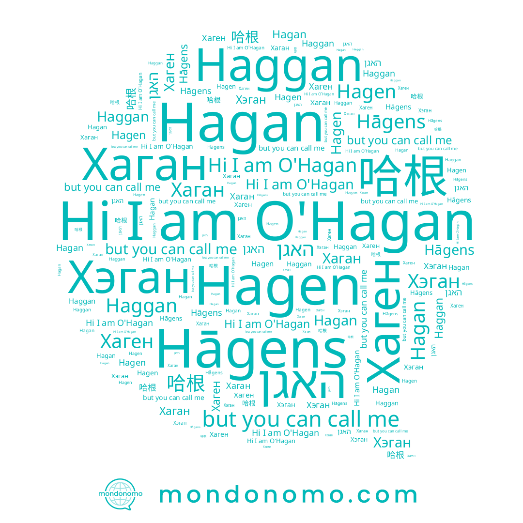 name Haggan, name Хаган, name Хаген, name Hagan, name Hāgens, name האגן, name Hagen, name O'Hagan, name Хэган, name 哈根