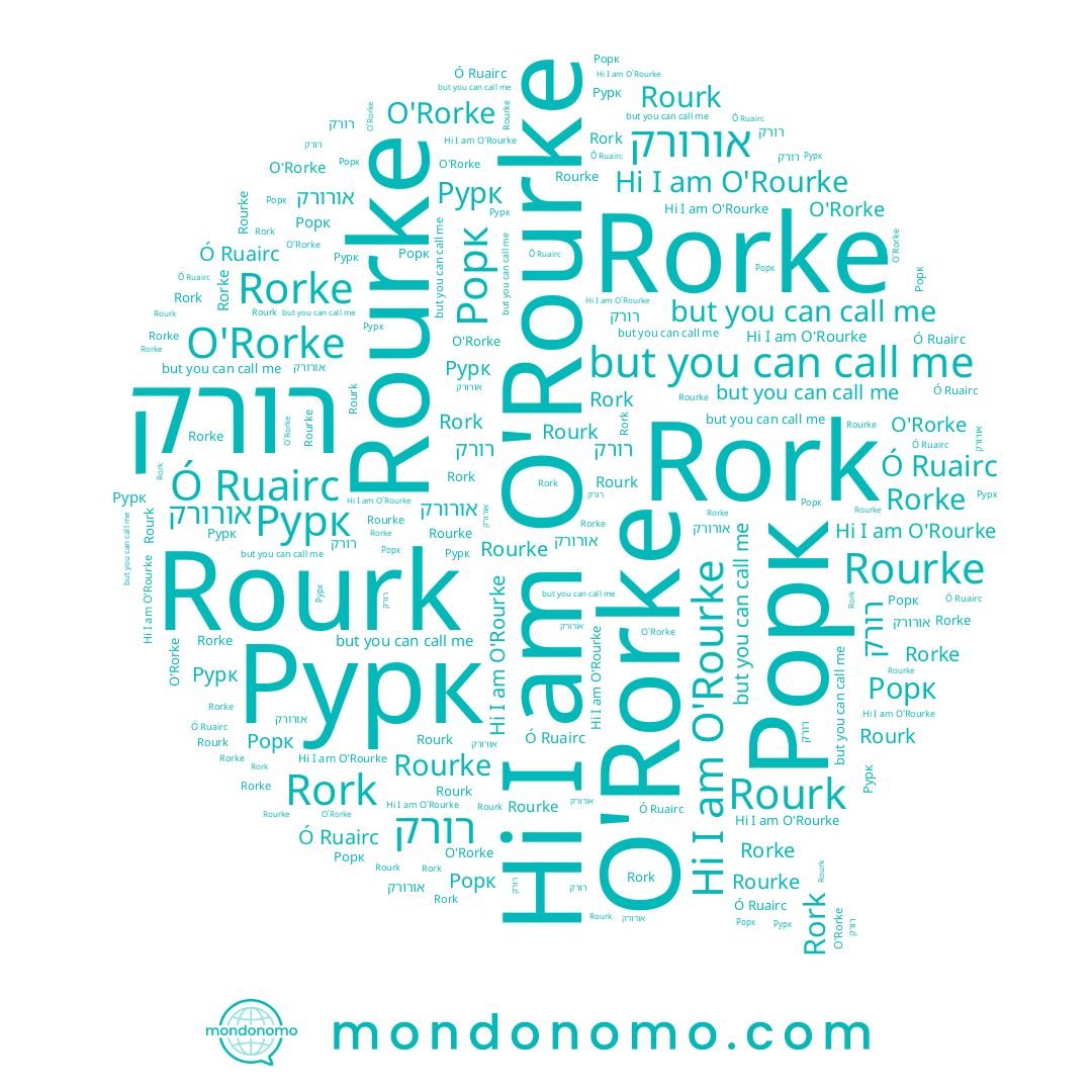 name O'Rorke, name O'Rourke, name Rourke, name Rourk, name רורק, name Рорк, name Rorke, name Рурк, name Rork, name אורורק