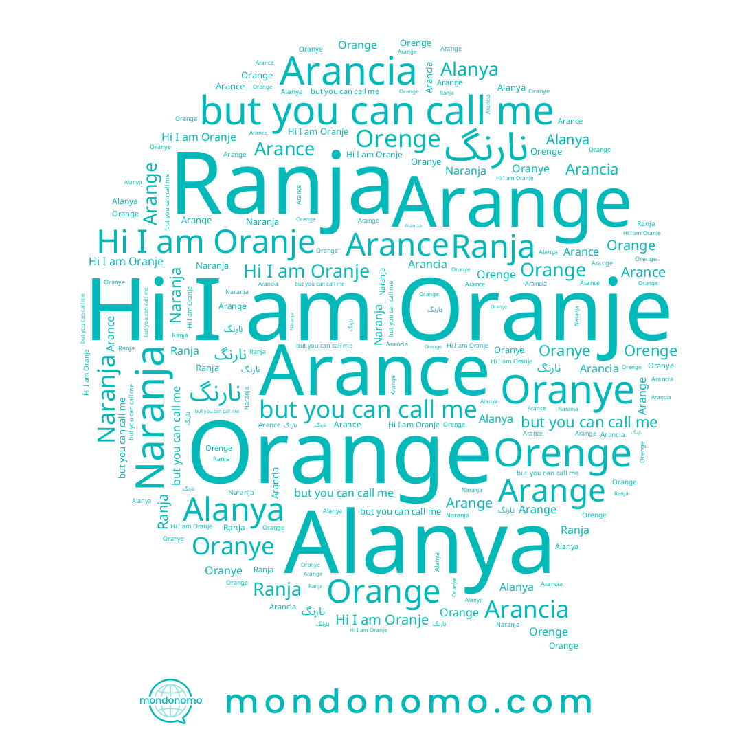 name Ranja, name Oranje, name Orange, name Naranja, name Alanya, name Orenge, name نارنگ, name Arance, name Oranye, name Arange