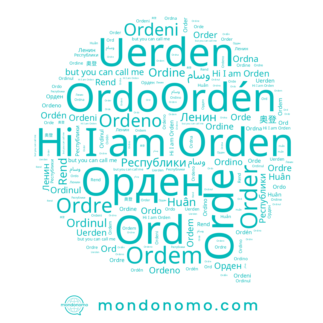 name Uerden, name Orde, name Ordén, name Orden, name Ordna, name Ordeno, name Ordo, name Ordine, name Huân, name Ordeni, name Ленин, name وسام, name Ordino, name 奥登, name Rend, name Ord