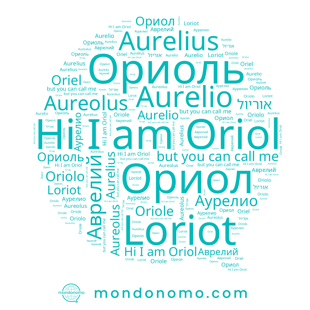 name Oriel, name Oriole, name Oriolo, name Aurelius, name Aureolus, name Аврелий, name אוריול, name Aurelio, name Oriol, name Ориол, name Loriot, name Аурелио