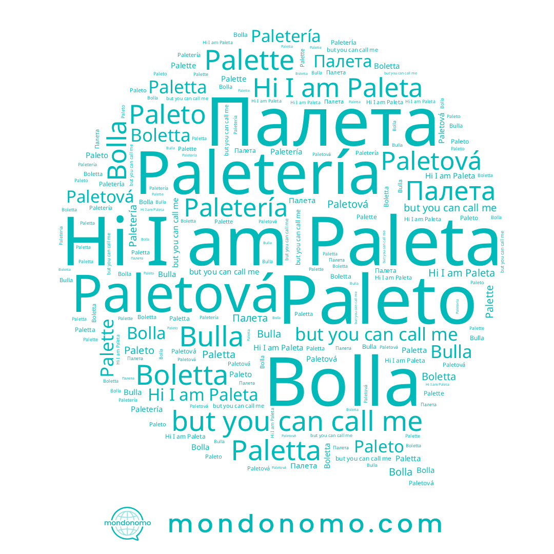 name Bulla, name Палета, name Paleto, name Paleta, name Paletería, name Bolla, name Paletta, name Boletta, name Paletová