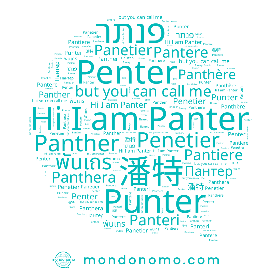 name Пантер, name พันเถร, name Punter, name Panter, name Pantiere, name Panthère, name Penter, name פנתר, name Panetier, name Panteri, name Penetier, name Panther, name Pantere