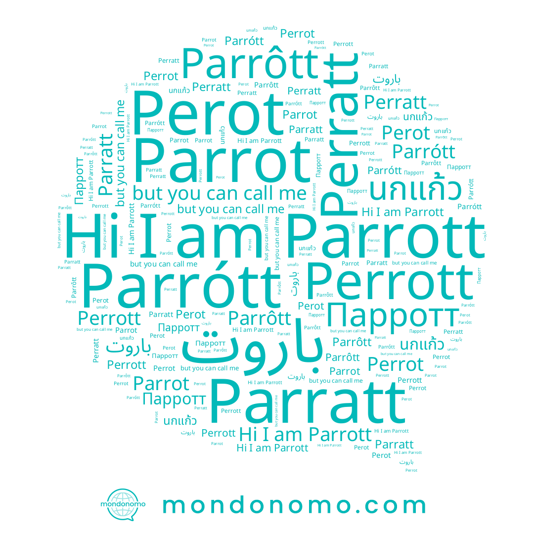 name Parrôtt, name Parratt, name Parrótt, name باروت, name Perrott, name นกแก้ว, name Parrott, name Perratt, name Парротт, name Perot, name Perrot, name Parrot