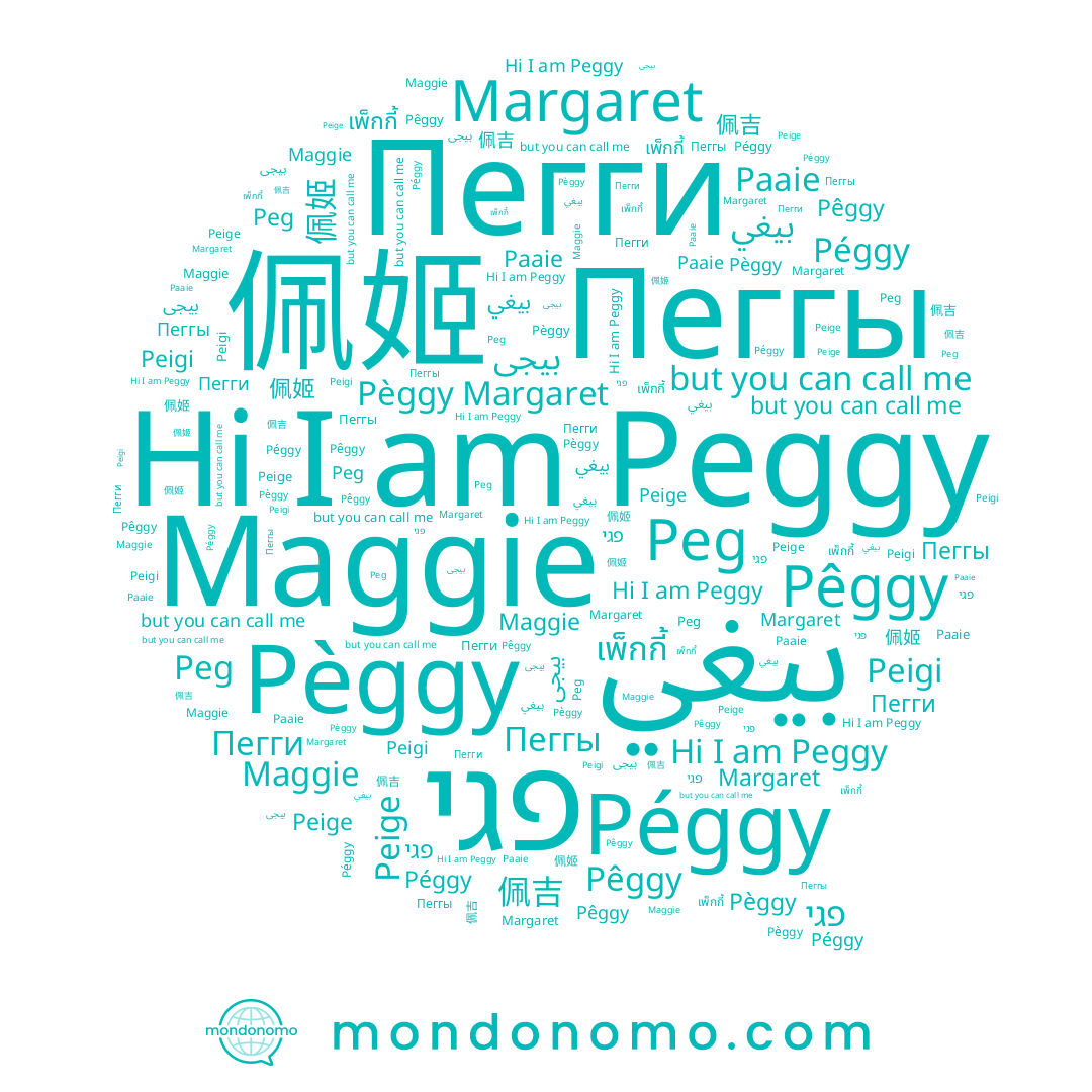 name Margaret, name Peigi, name Peg, name 佩姬, name بيجى, name 佩吉, name Maggie, name Pèggy, name Péggy, name Пеггы, name פגי, name Пегги, name Peggy, name Paaie, name เพ็กกี้, name Pêggy, name Peige