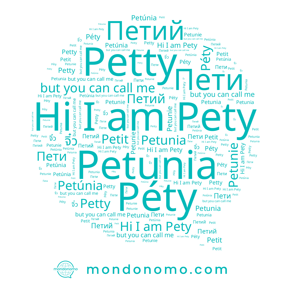name Petty, name จิ๋ว, name Petunie, name Petunia, name Pety, name Péty, name Петий, name Petit, name Пети, name Petúnia