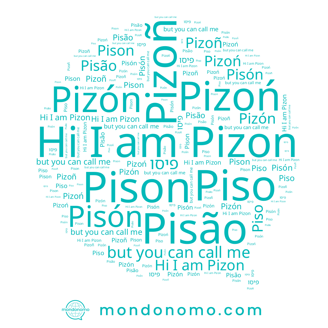 name Pizón, name Pizoń, name Pizon, name Pisão, name Pizoñ, name Piso, name Pison, name Pisón, name פיסו