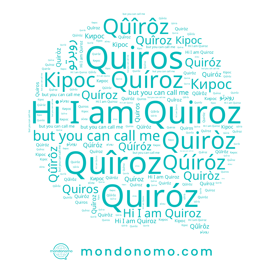 name Qûîrôz, name Quiros, name Quiróz, name Quiroz, name روبرتو, name Qúíróz, name Quíroz, name Quîroz, name Кірос, name Quiròz