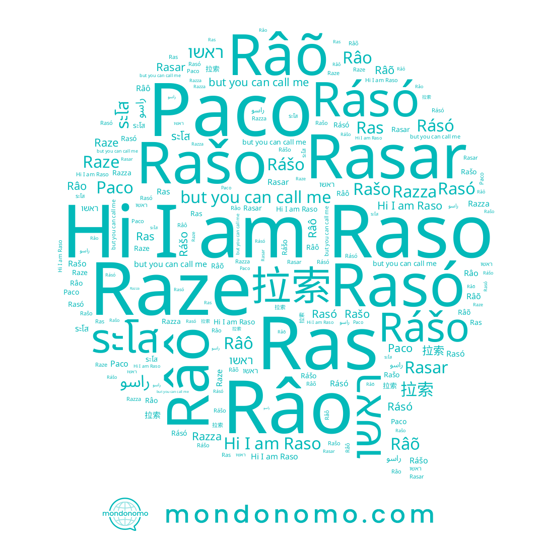 name Râõ, name 拉索, name Raso, name Râo, name ראשו, name Rasó, name ระโส, name Rášo, name Razza, name Расо, name Rasar, name راسو, name Râô, name Rašo, name Raze, name Rásó, name Ras