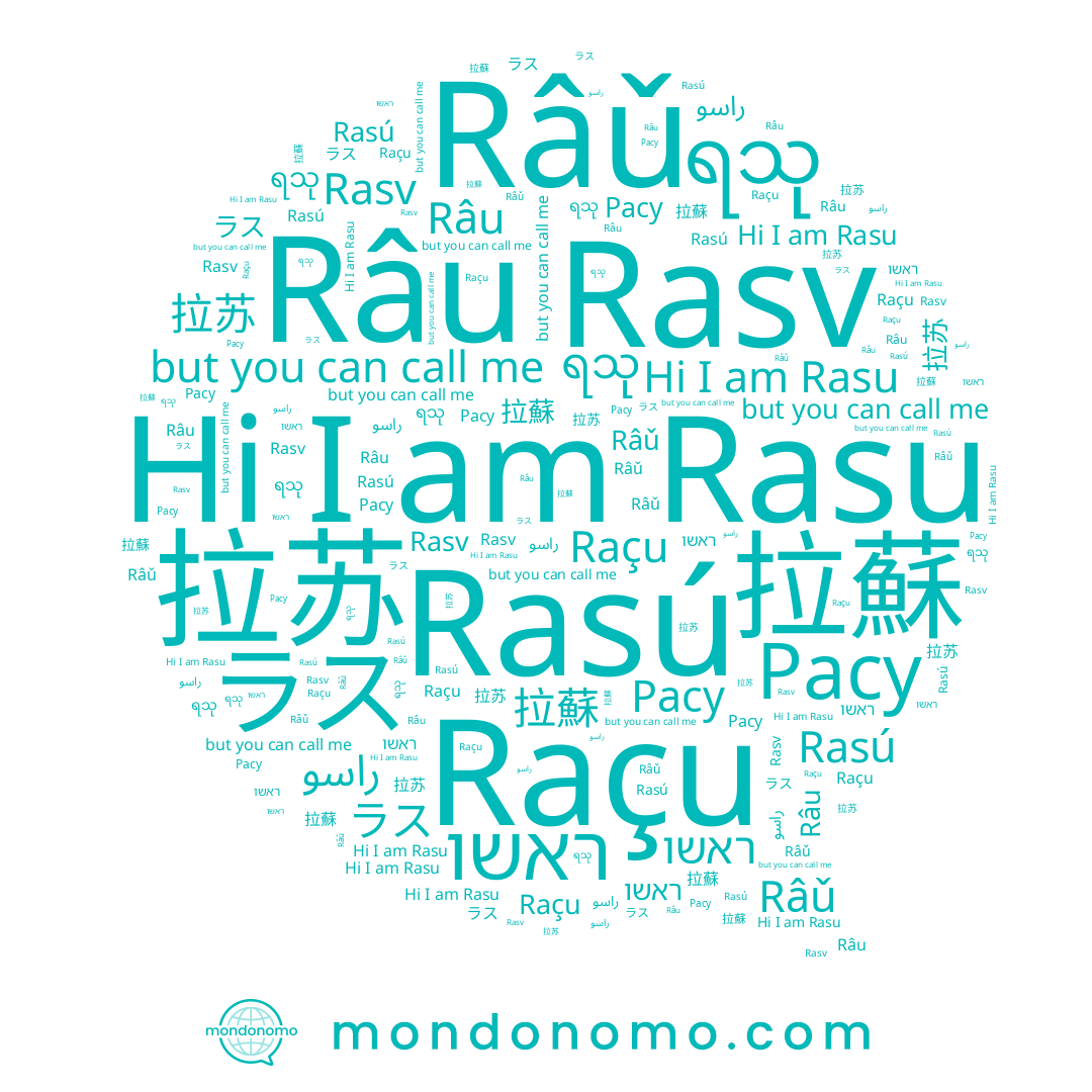 name Расу, name ראשו, name Raçu, name Râu, name Râǔ, name 拉蘇, name ラス, name راسو, name Rasú, name 라수, name 拉苏, name ရသု, name Rasu