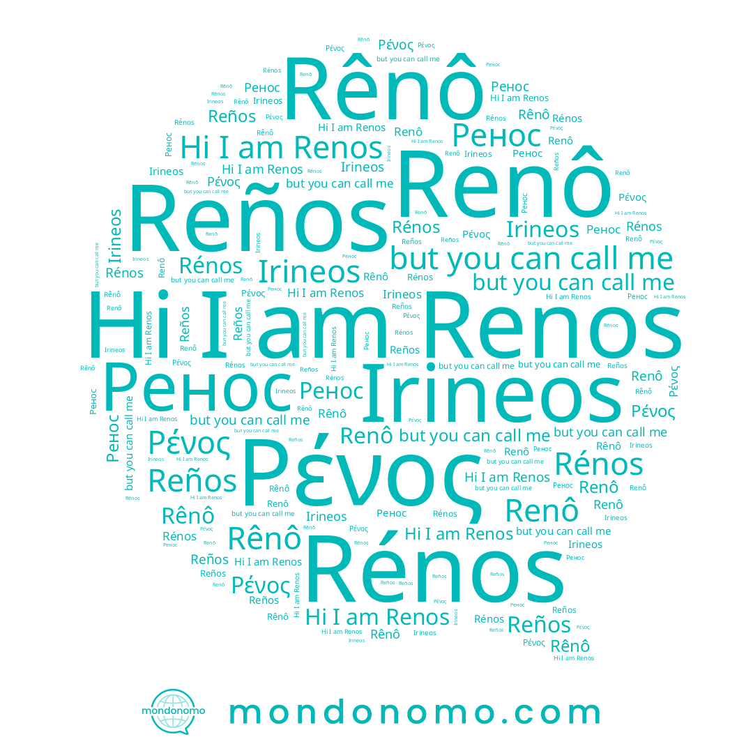 name Rênô, name Irineos, name Ренос, name Renos, name Reños, name Ρένος, name Renô, name Rénos