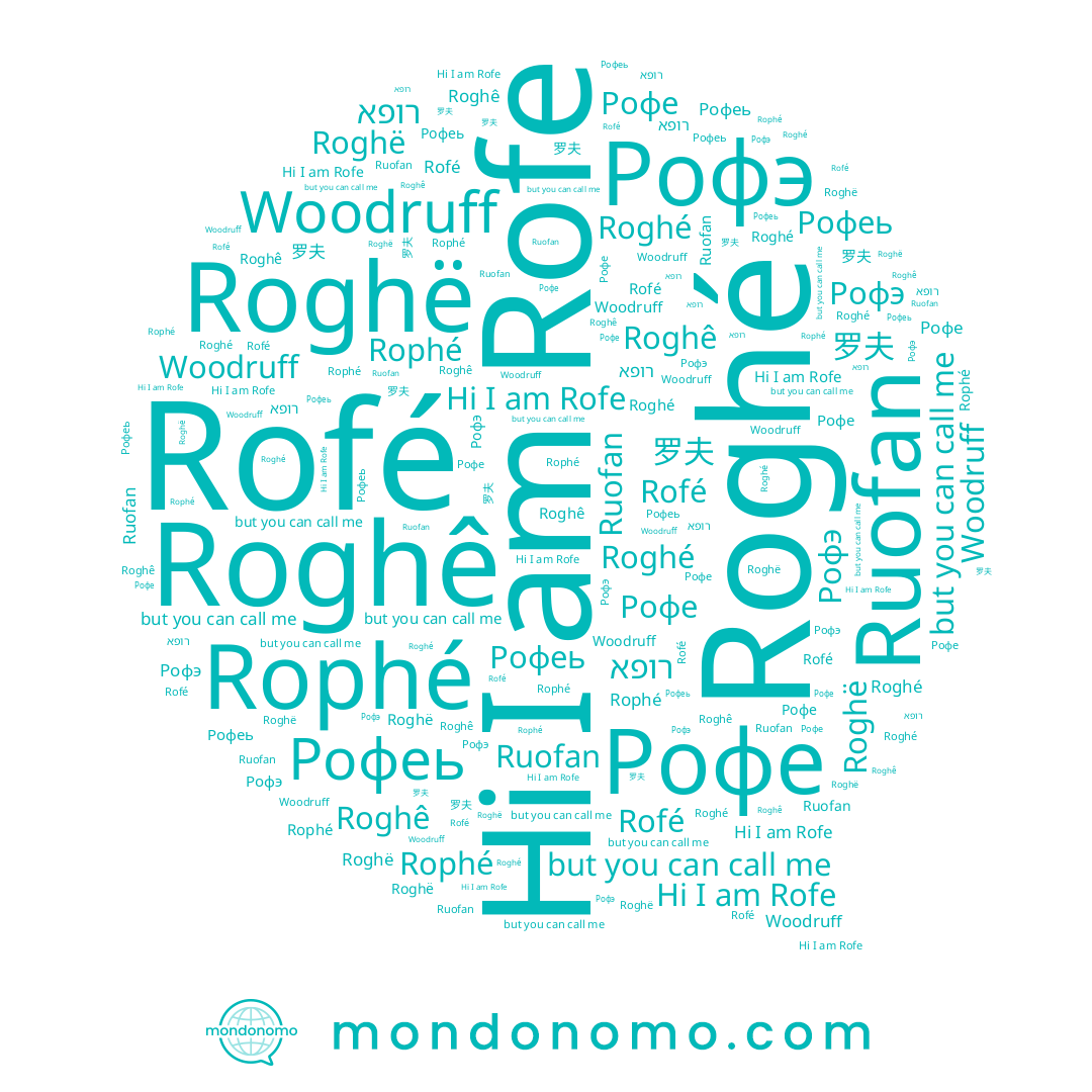 name 罗夫, name Рофэ, name Woodruff, name Roghë, name Рофе, name Rofe, name Рофеь, name Rophé, name Ruofan, name Rofé