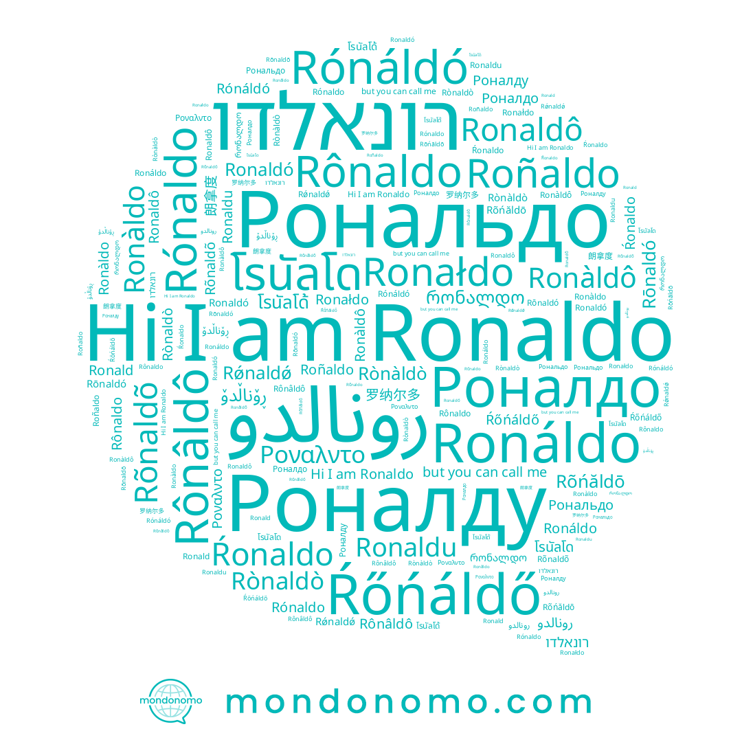 name Ronáldo, name Ronaldu, name Ροναλντο, name Rónaldo, name רונאלדו, name Rònaldò, name Rónáldó, name Rònàldò, name โรนัลโด้, name Ŕőńáldő, name Rônaldo, name Роналдо, name Рональдо, name رونالدو, name რონალდო, name Roñaldo, name Ronaldo, name Rõnaldõ, name Ronaldô, name Ŕonaldo, name Ronałdo, name Ronàldô, name Ronaldó, name Rǿnaldǿ, name Ronàldo, name Роналду, name Rõńăldō, name 朗拿度, name 罗纳尔多, name Rônâldô, name Rōnaldó, name Ronald, name โรนัลโด