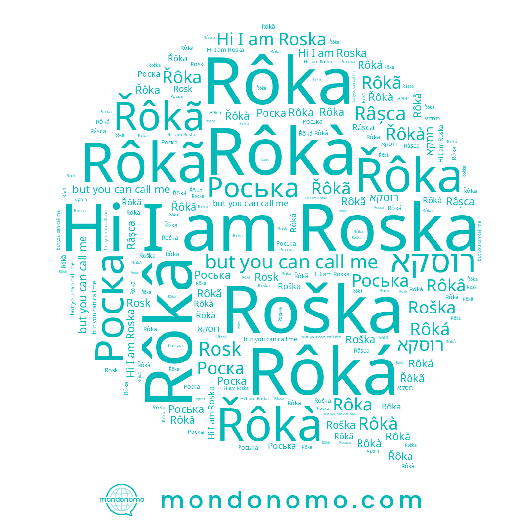 name Roška, name Rôkà, name Řôkà, name Rôka, name Rôká, name Роска, name Роська, name רוסקא, name Řôka, name Rôkã, name Roska, name Rôkâ, name Řôkã, name Rosk