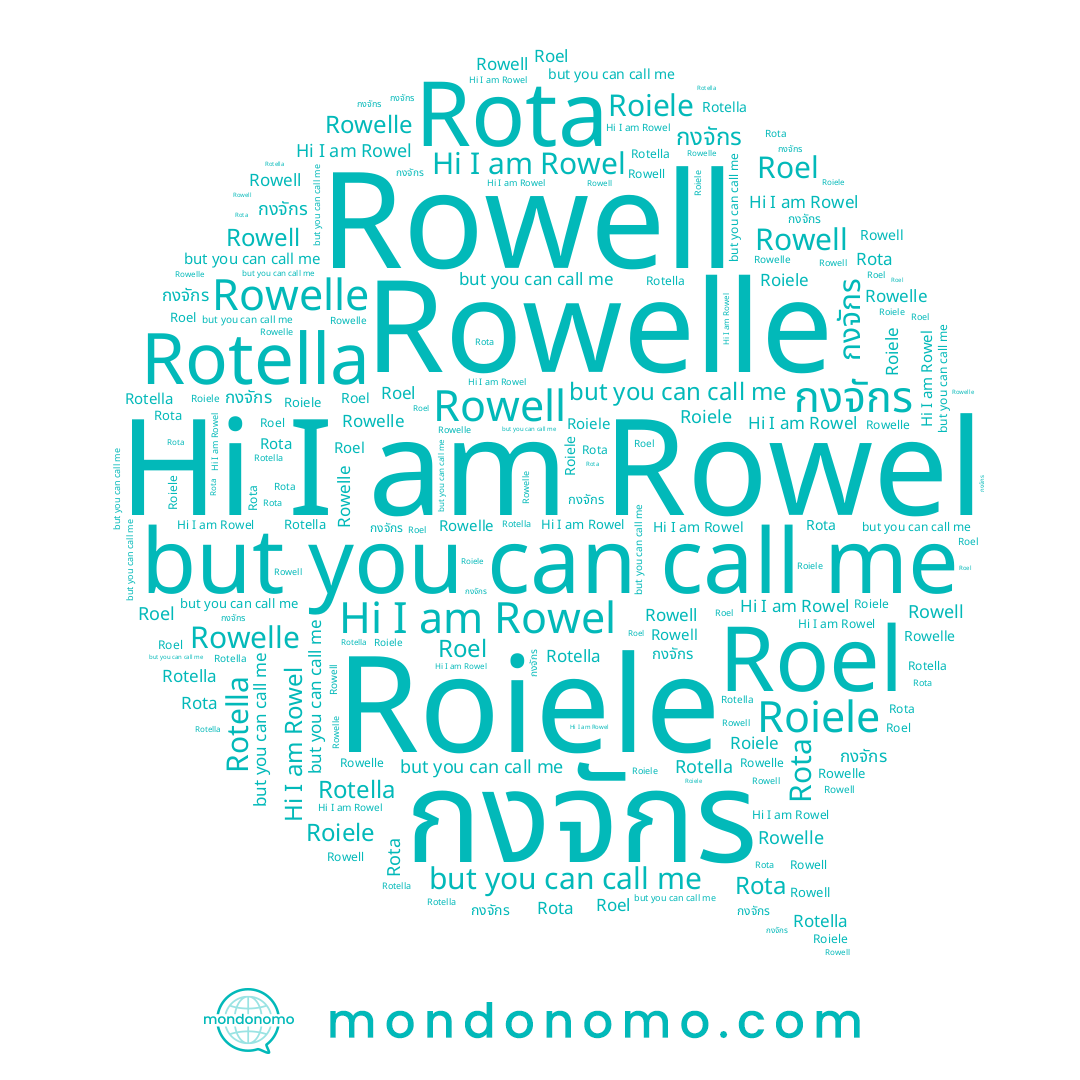 name Rowelle, name Roiele, name กงจักร, name Rowell, name Roel, name Rowel, name Rota, name Rotella
