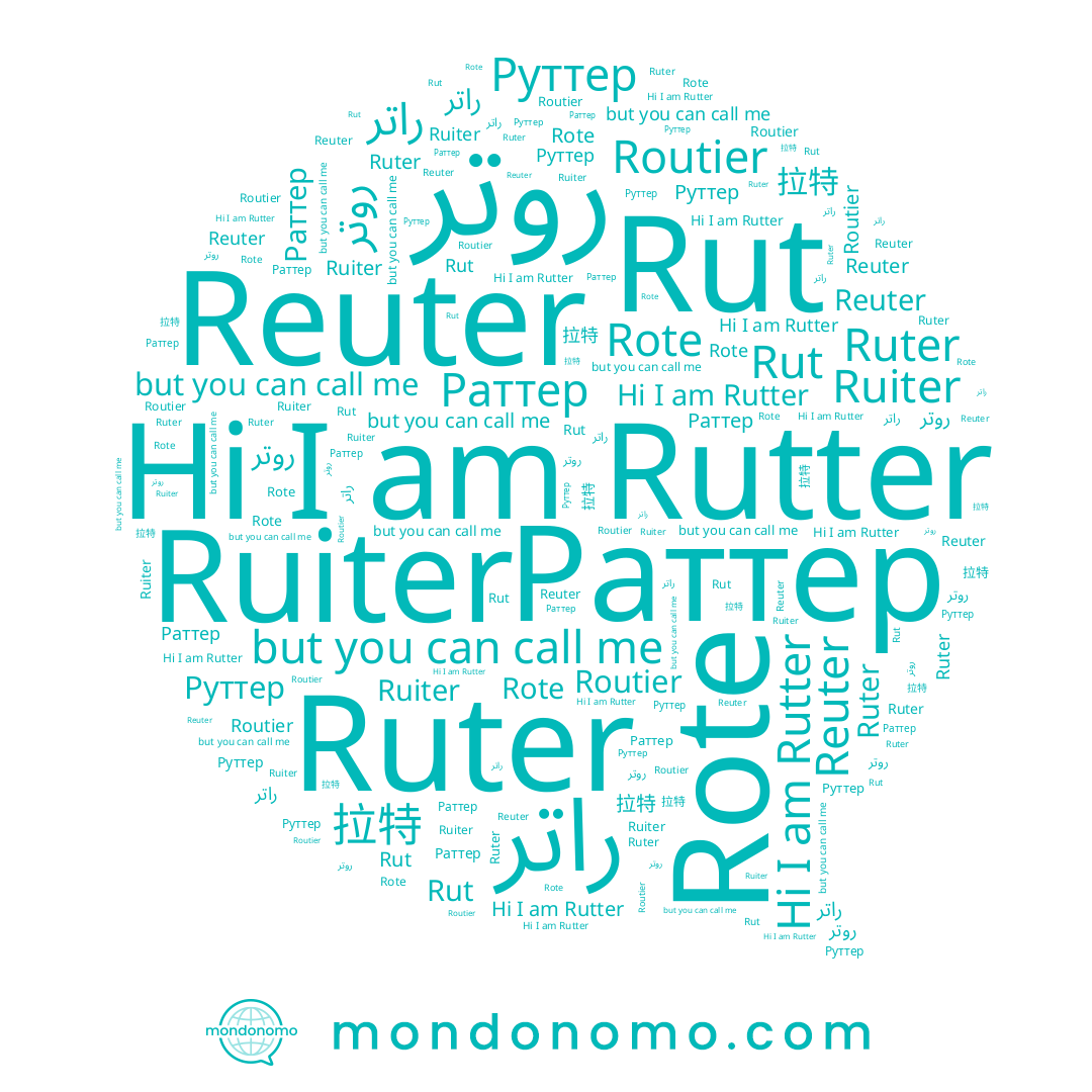 name Ruter, name Ruiter, name Rutter, name Reuter, name Routier, name Раттер, name Rote, name Rut, name Руттер, name 拉特