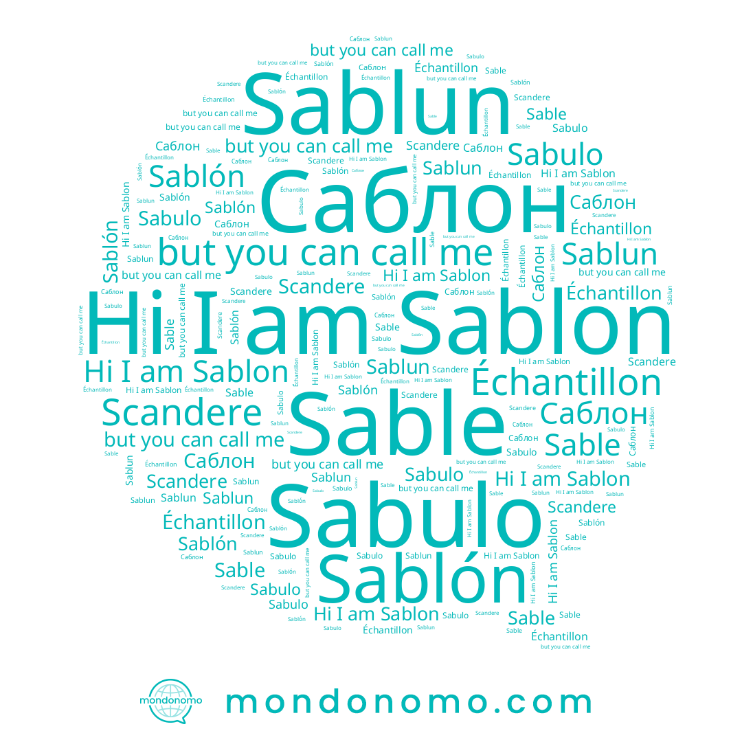 name Sabulo, name Саблон, name Sablon, name Sablón, name Sable, name Sablun