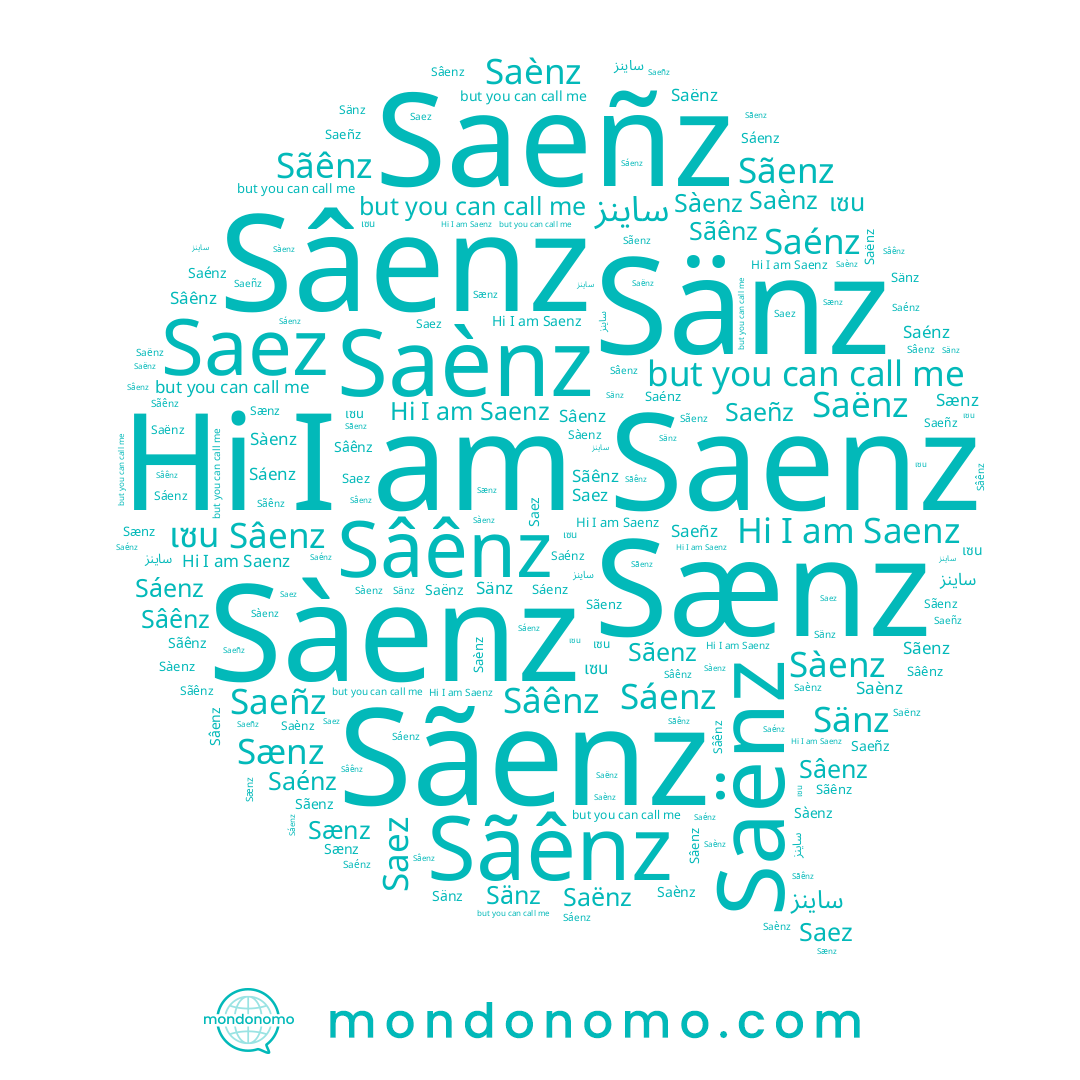 name Saez, name Sãenz, name Saeñz, name Sáenz, name Sâenz, name Sâênz, name Saënz, name Saenz, name เซน, name Sàenz, name Saènz, name Sänz, name Sãênz, name Saénz